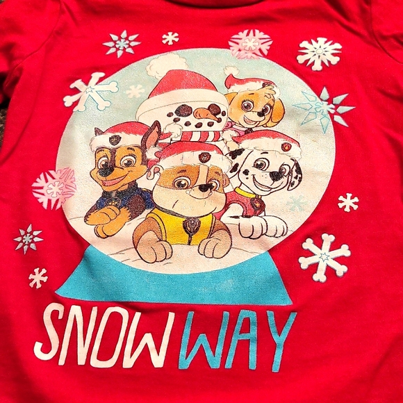 Paw Patrol red holiday long sleeved tee shirt - Picture 4 of 5